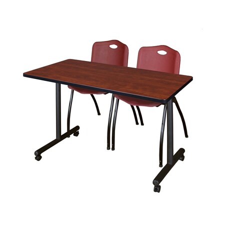 Kobe Rectangle Tables > Training Tables > Kobe Mobile Table & Chair Sets, 48 W, 24 L, 29 H, Cherry MKTRCC4824CH47BY